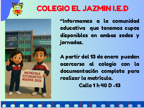 MATRICULAS 2026 -ESTUDIANTES NUEVOS 